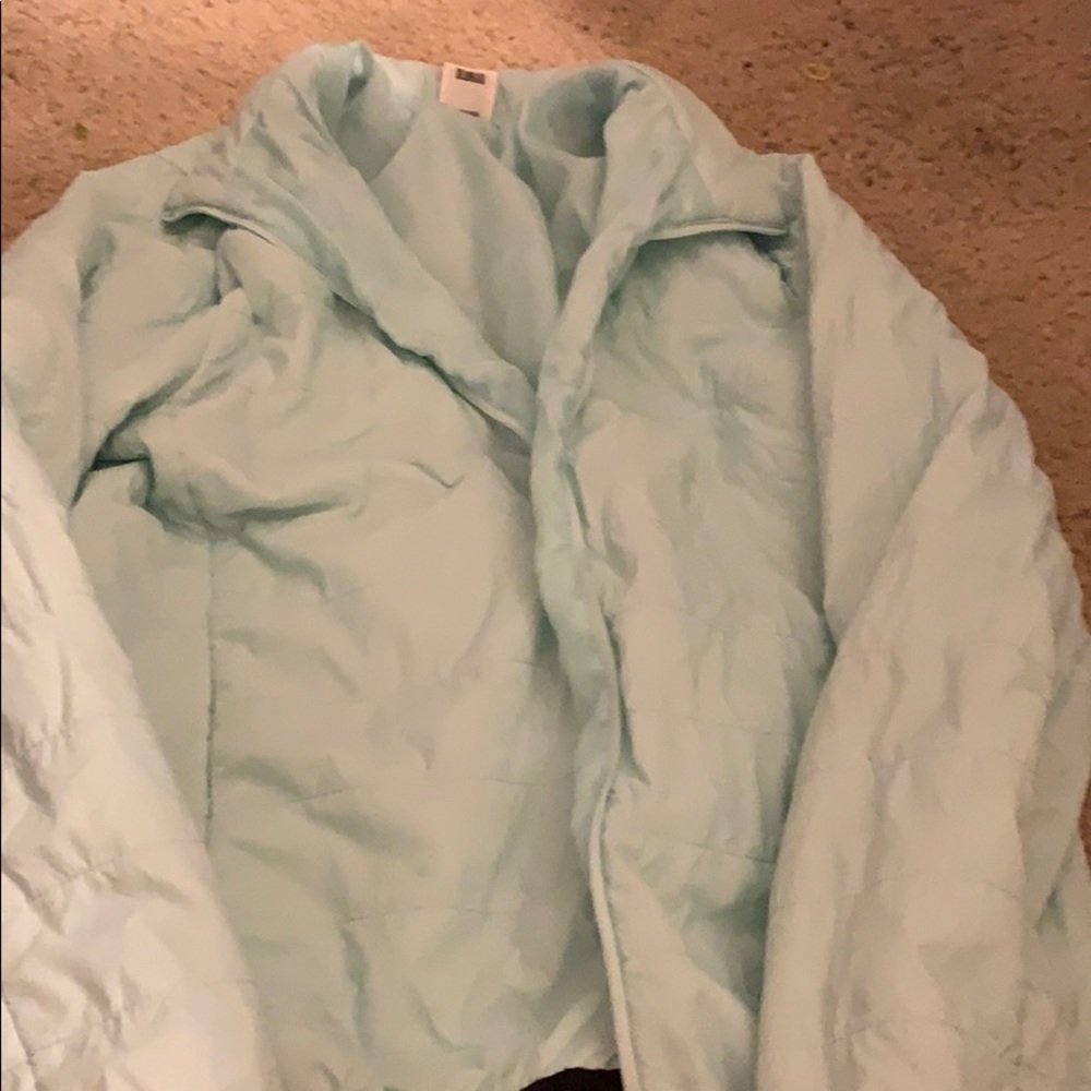 Blue brand pink zip up puffer coat
